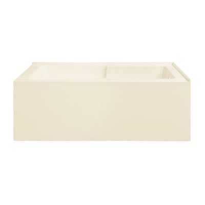 Claire 60 x 32 Right Drain Soaking Alcove Corner Apron Bathtub in Glossy Bisque