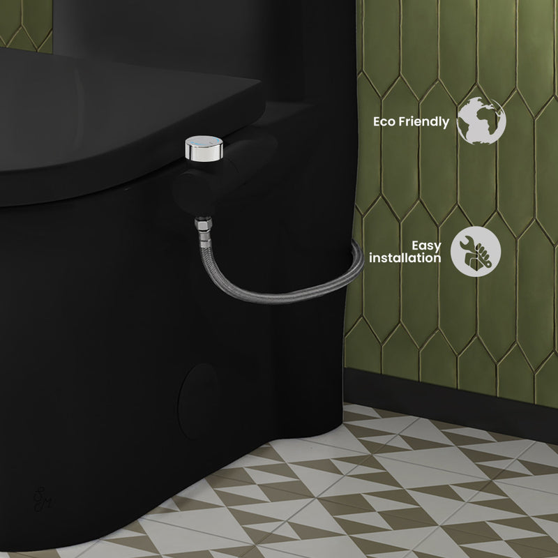 Aqua Non-Electric Bidet Toilet Attachment in Matte Black