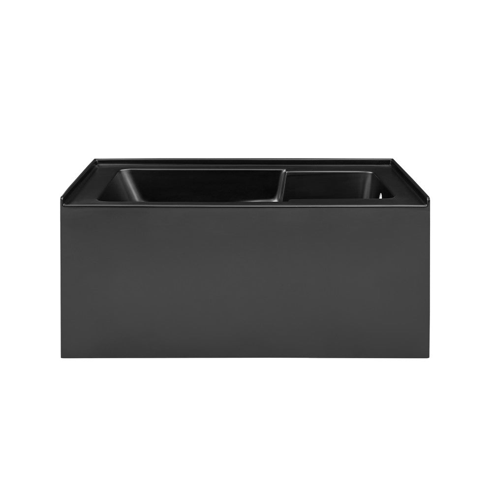 Voltaire 54" x 30" Right-Hand Drain Alcove Bathtub with Apron in Matte Black