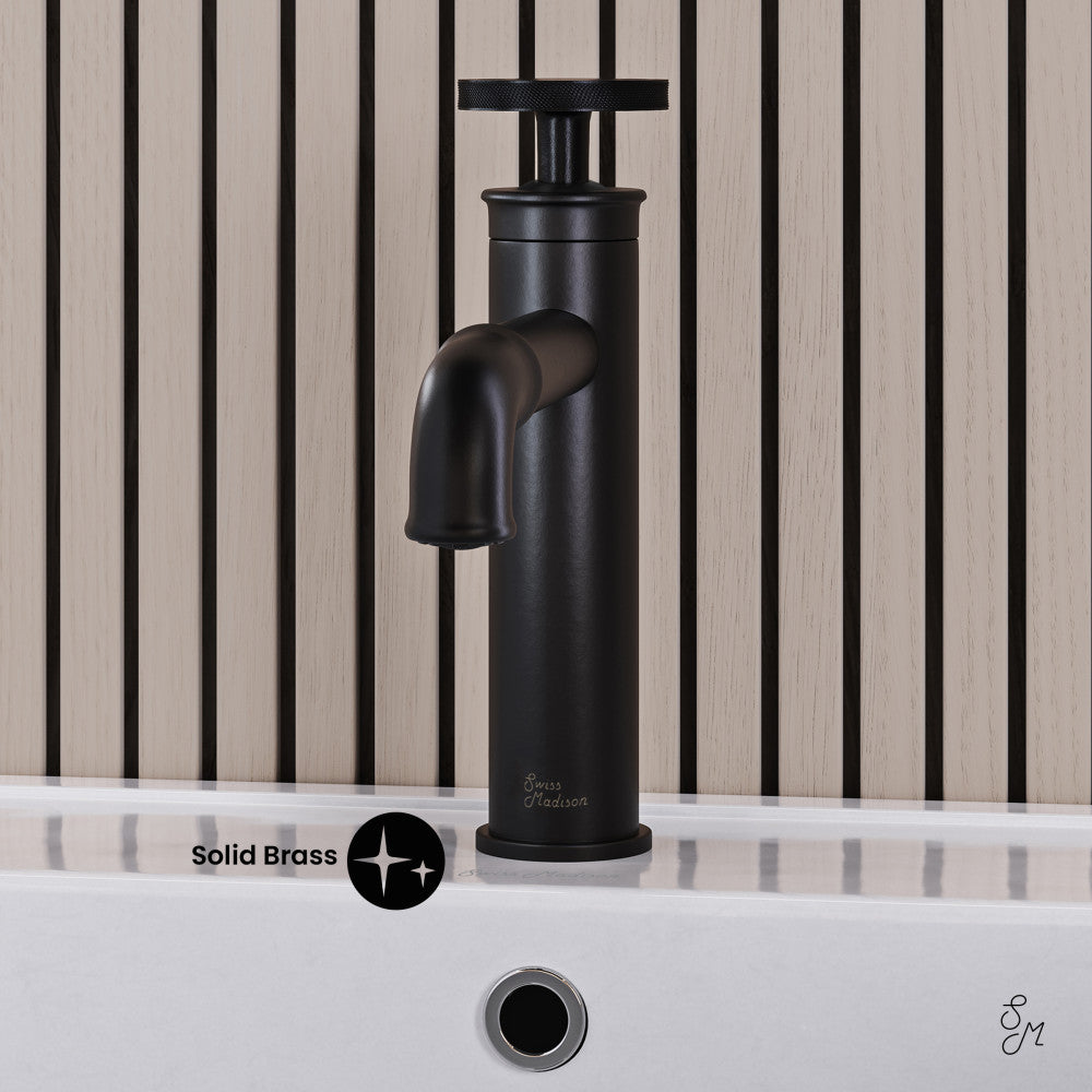 Avallon Single Hole, Single-Handle Wheel, Bathroom Faucet in Matte Black