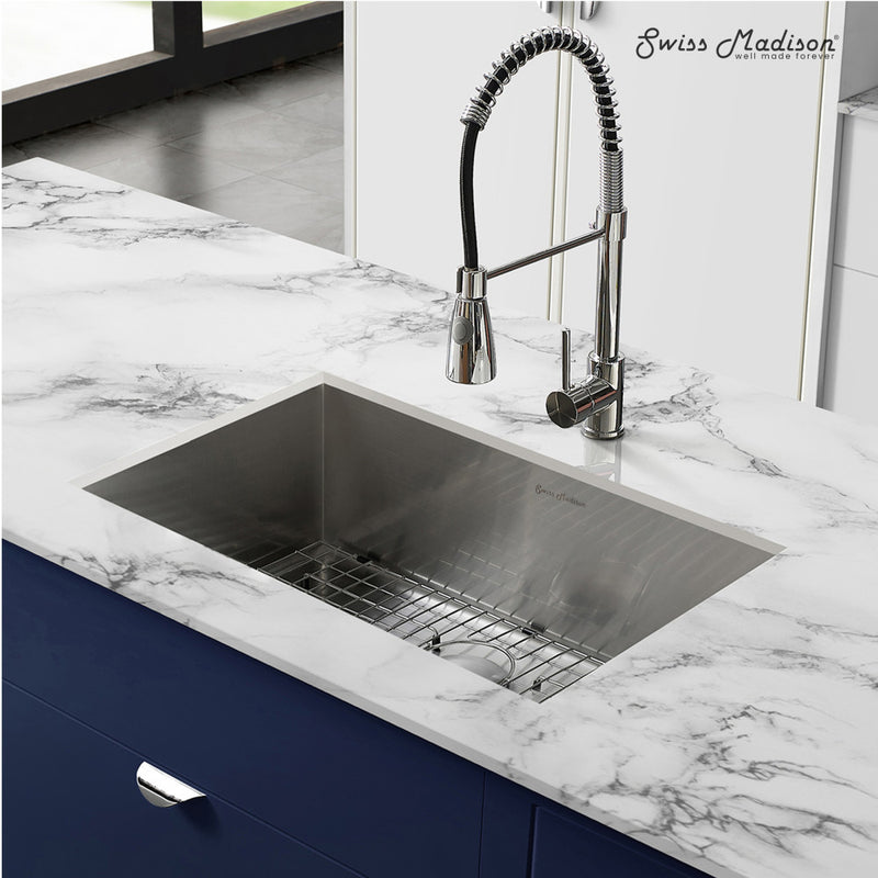 Tourner 27 x 19 Stainless Steel, Single Basin, Undermount Kitchen Sink