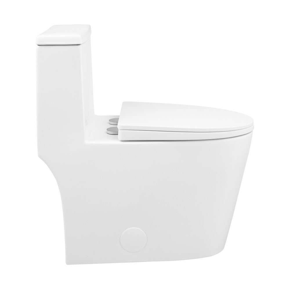 Dreux One-Piece 12" Rough-in 1.28 GPF Right Flush Elongated Toilet in Glossy White (6 - Pack)