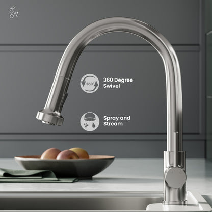 Nouvet Single Handle, Pull-Down Kitchen Faucet in Brushed Nickel