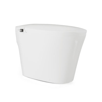 Hugo H Power Flush Tankless Toilet 12" Rough-in 1 GPF Non-Electric ADA Toilet with Integrated Tank and Manual Bidet in Glossy White
