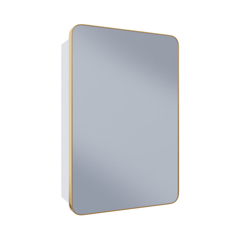 Pierre 20 x 30 Rectangle Recessed/Wall Mount Medicine Cabinet with Mirror in Brushed Gold