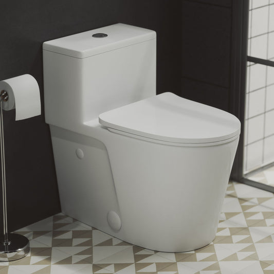 Arles One-Piece Elongated Toilet Vortex Dual-Flush 1.1/1.6 GPF