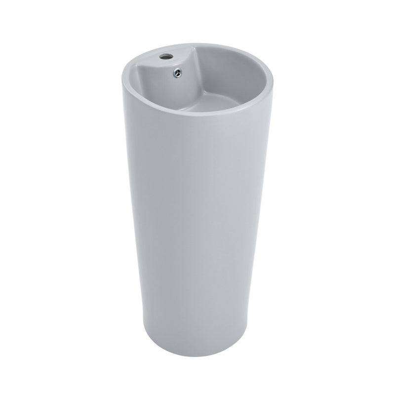 Monaco Circular Basin Pedestal Sink Matte Gray