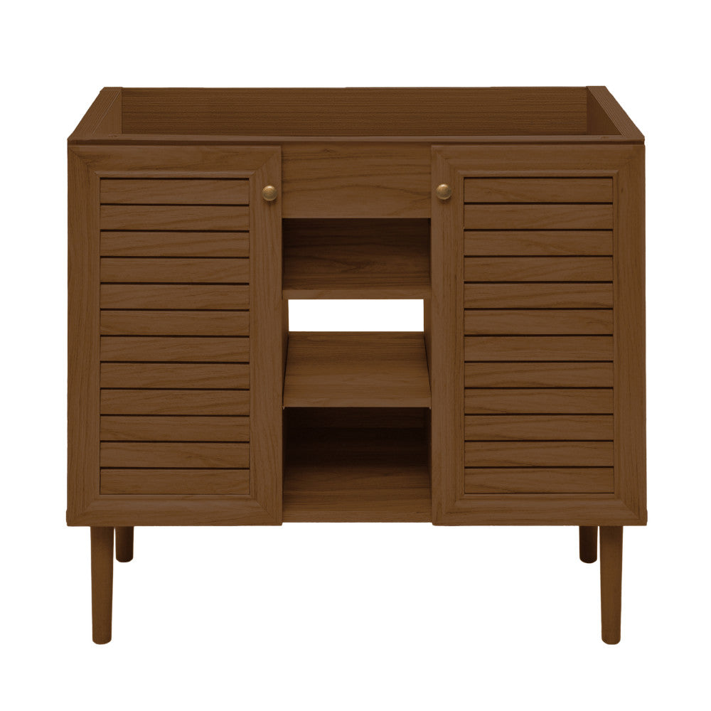 Bron 36" Freestanding Bathroom Vanity Cabinet without Top in Brown Oak