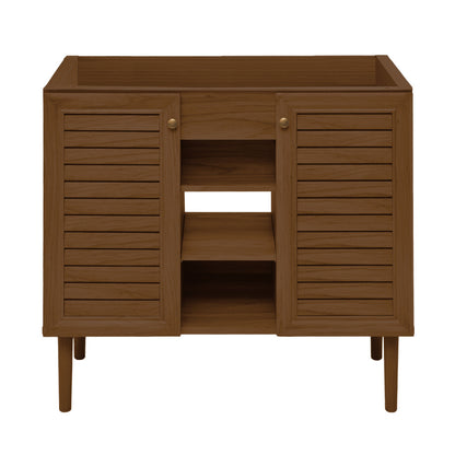 Bron 36" Freestanding Bathroom Vanity Cabinet without Top in Brown Oak