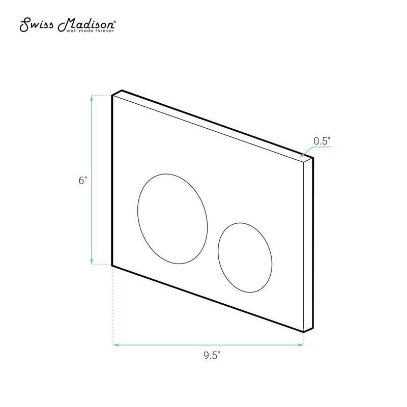 Wall Mount Dual Flush Actuator plate in Matte Black