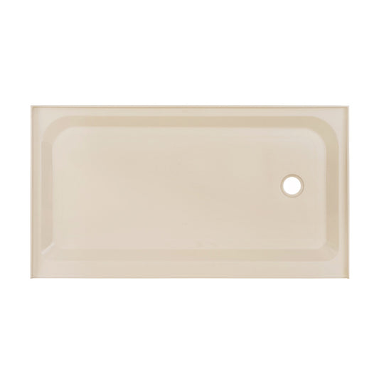 Voltaire 60" x 36" Single-Threshold, Right-Hand Drain, Shower Base in Biscuit