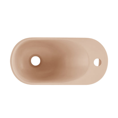 Terre 18" Right Side Faucet Wall-Mount Bathroom Sink in Pastel Peach