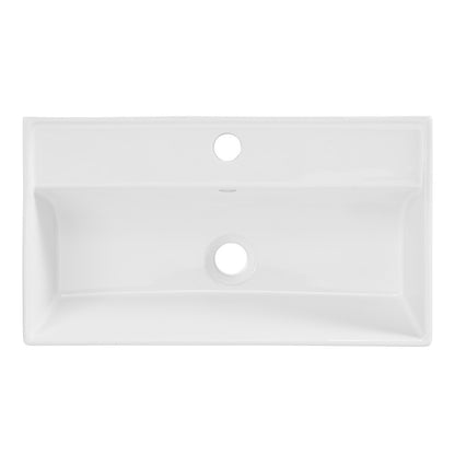 Claire 22" Wall-Mount Bathroom Sink with Black Towel Bar