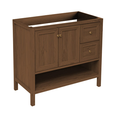 Chateau 36" Freestanding Bathroom Vanity Cabinet without Top in Brown Oak