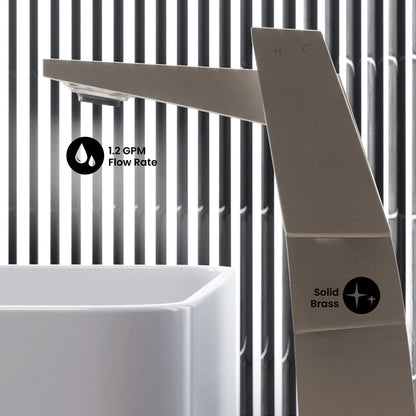 Carre Single Hole, Single-Handle, High Arc Bathroom Faucet in Brushed Nickel