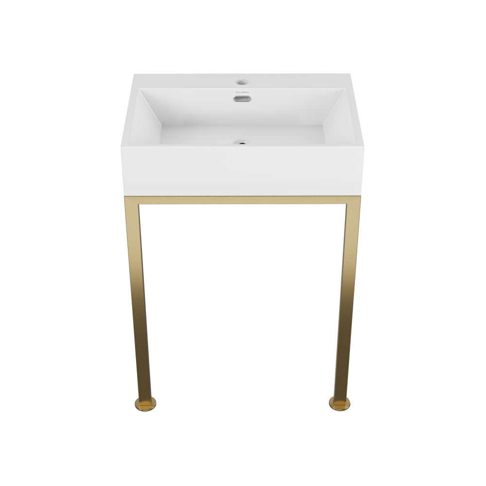 Concorde 24" Rectangle Console Sink with Brushed Gold Legs