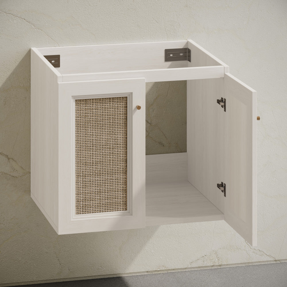 Classe 24" Wall-Mounted Bathroom Vanity in White Oak without Sink Top