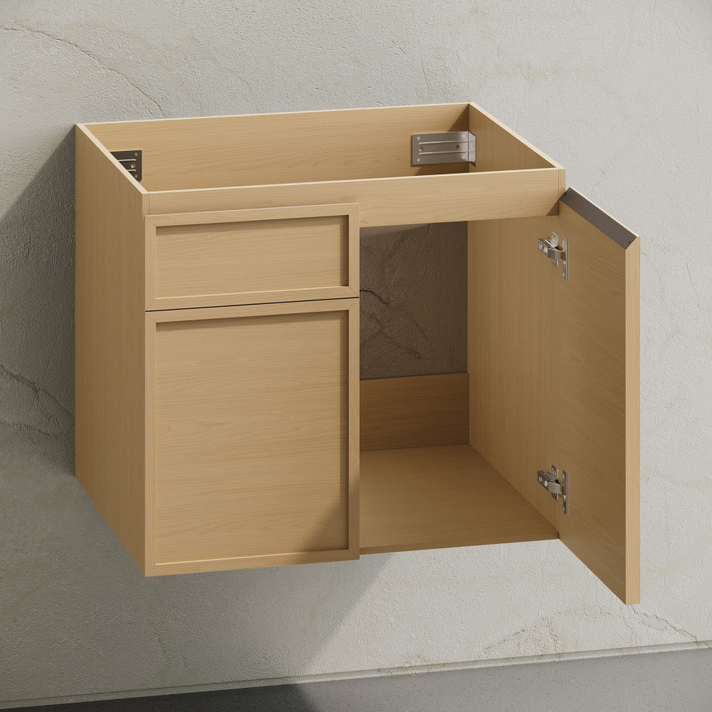 St. Tropez 24" Wall-Mounted Bathroom Vanity Cabinet without Top in Natural Oak