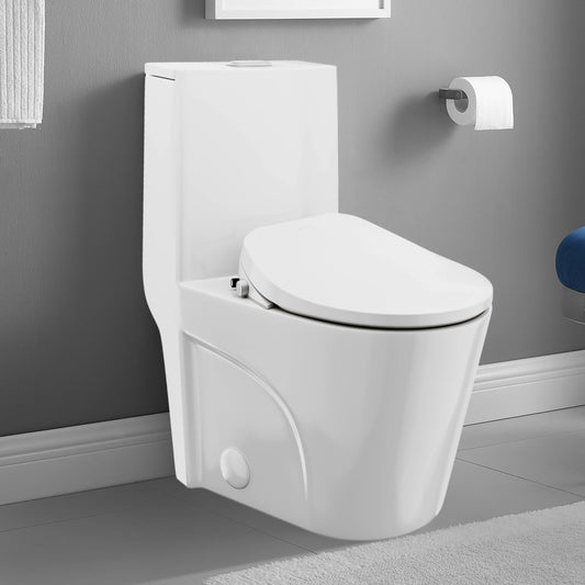 St. Tropez One-Piece Elongated Toilet Vortex Dual-Flush 1.1/1.6 gpf with Smart Seat Bidet