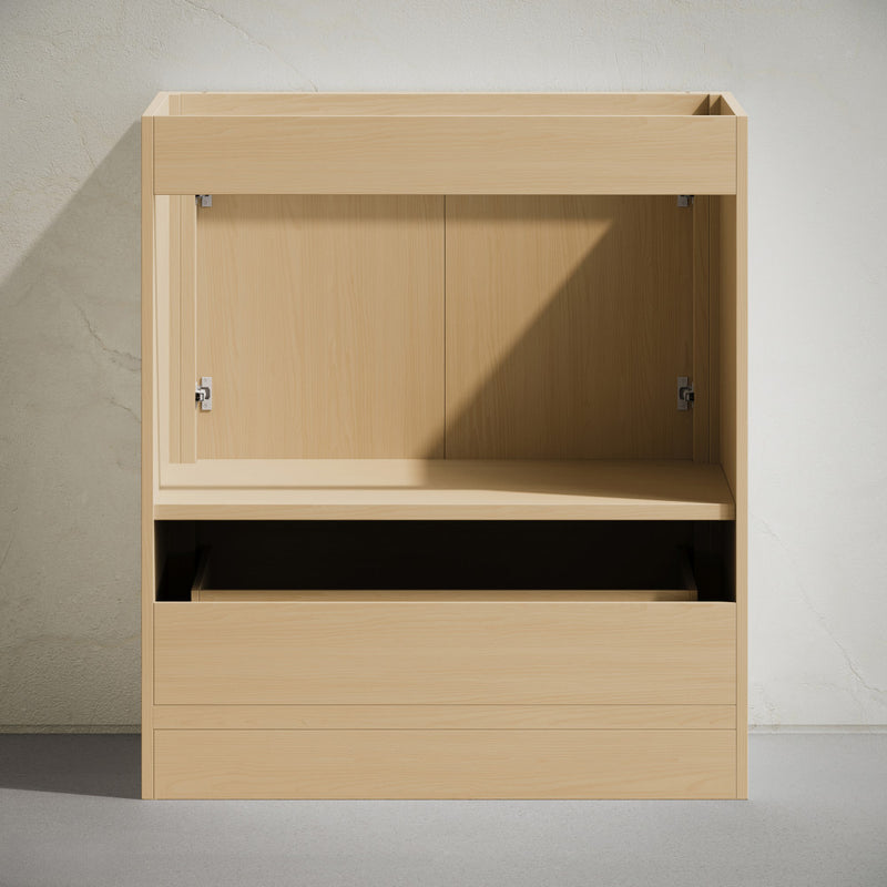 Virage 30" Freestanding Bathroom Vanity in Natural Oak without Sink Top