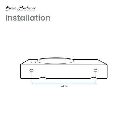 Chateau 30" Right Side Faucet Wall-Mount Bathroom Sink in Matte Black