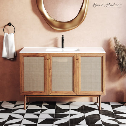 Classe 48" Freestanding Bathroom Vanity in Golden Oak with Sink Top