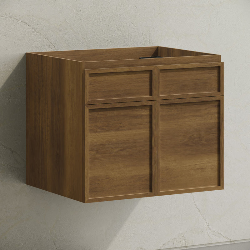 St. Tropez 24" Wall-Mounted Bathroom Vanity Cabinet without Top in Brown Oak