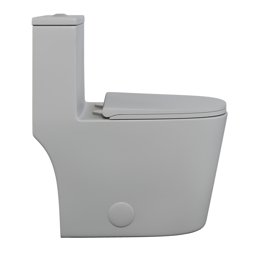 Dreux One Piece Elongated Dual Flush Toilet in Matte Gray 0.95/1.26 GPF