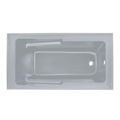 Voltaire 60" x 32" Right-Hand Drain Alcove Bathtub with Apron and Armrest in Matte Gray