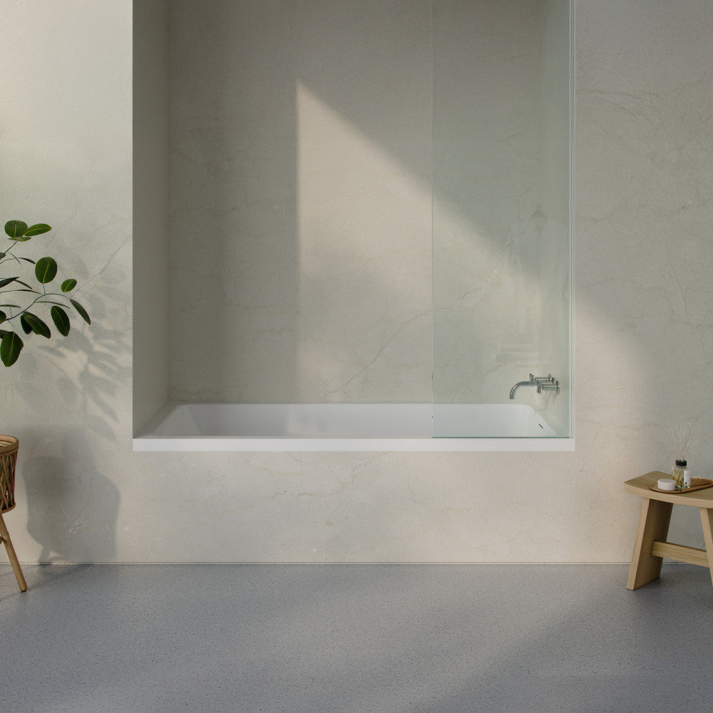 Voltaire 60 x 36 Right Drain Soaking Alcove Bathtub in Glossy White with Integrated Overflow, Drain Included
