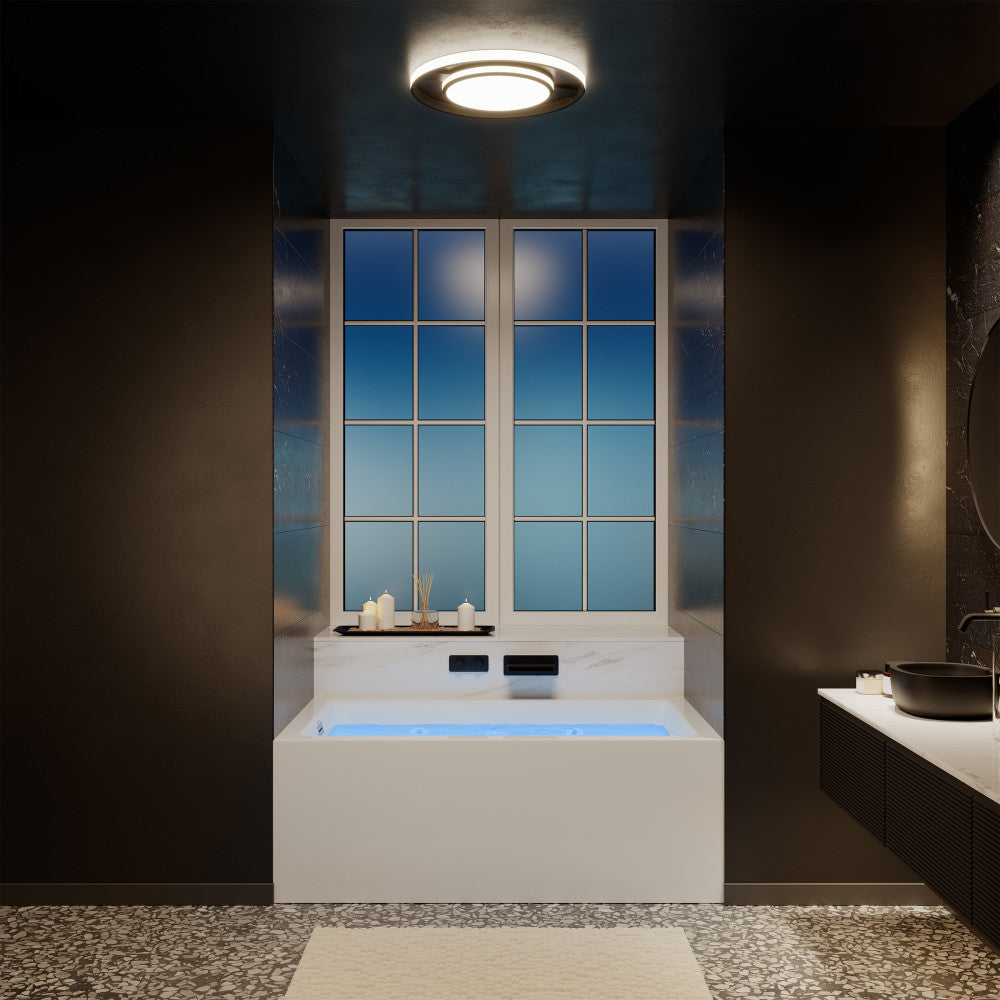 Rectangular alcove bathtub 60 x 36 inch with left-hand drain and apron front.