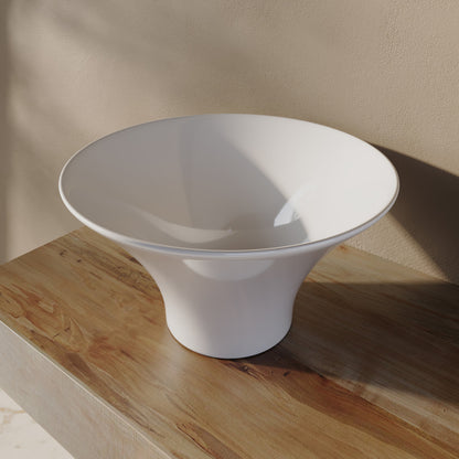 Ivy 16.5" Round Vessel Sink in Glossy White