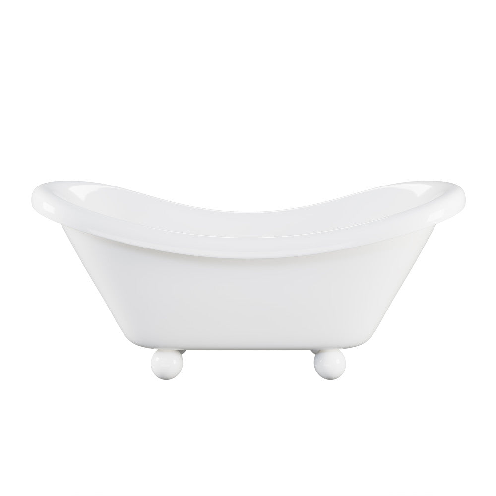 Plaisir II 67" Freestanding Bathtub with Round Feet in Glossy White