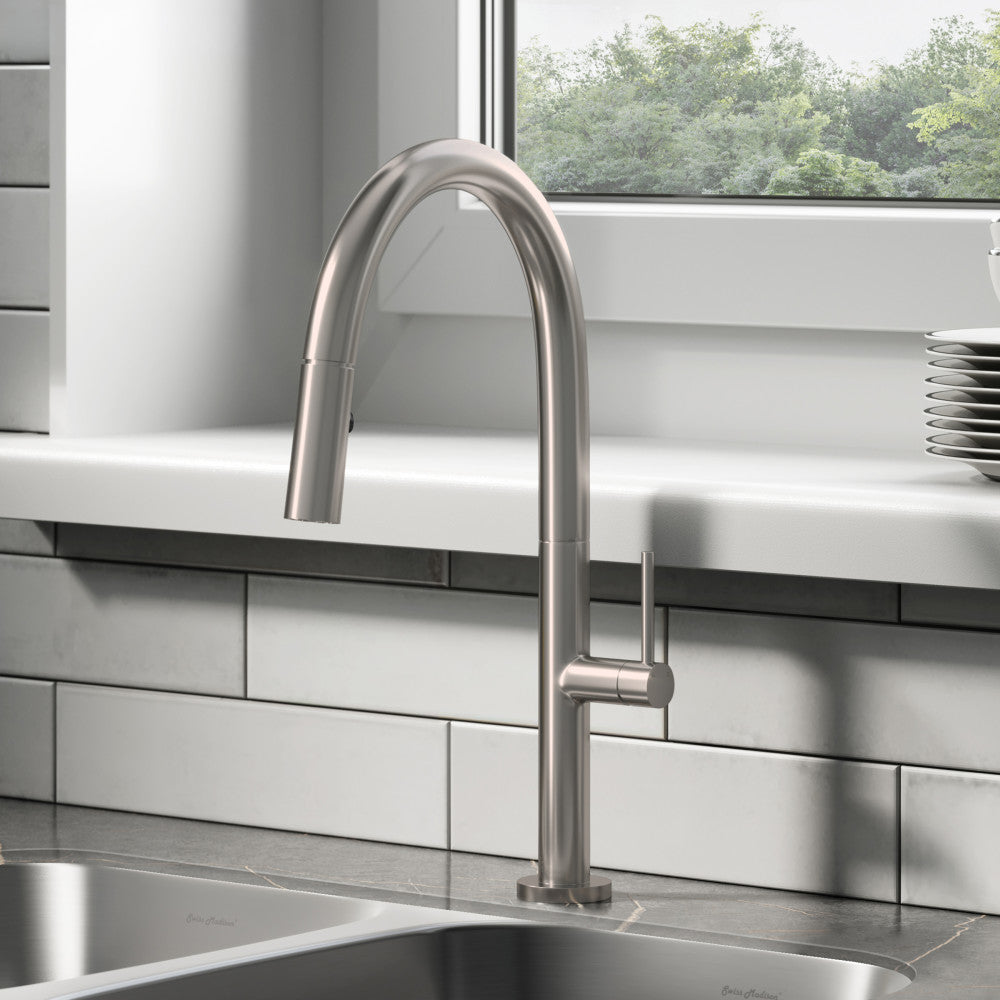 Chalet Single Handle, Pull-Down Kitchen Faucet in Brushed Nickel