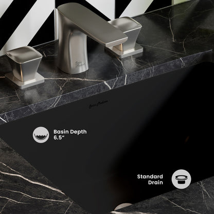 Plaisir 18.5" Rectangle Undermount Bathroom Sink in Matte Black