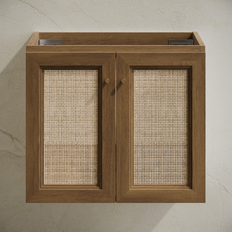 Classe 24" Wall-Mounted Bathroom Vanity in Brown Oak without Sink Top