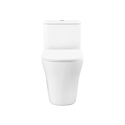 Cascade One-Piece 12" Rough-in 1.1/1.6 GPF Single Vortex Dual Flush Compact Toilet in Glossy White