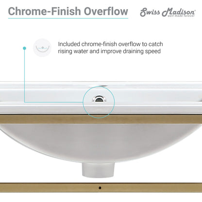 48-inch wall-mounted bathroom vanity with gold metal frame and open wooden shelf.