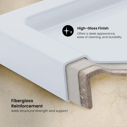 Aquatique 60" x 32" Single Threshold Shower Base With Left Hand Drain and Integral Right Hand Seat in White