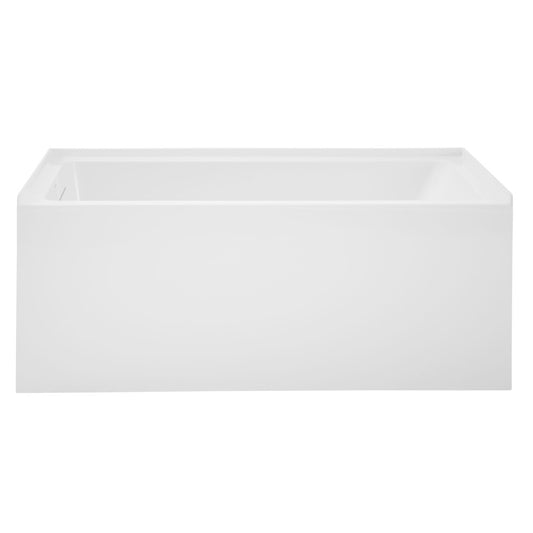 Voltaire 54 x 30 Skirted Left Drain Soaking Apron Bathtub in Glossy White with Integrated Overflow, Drain Included