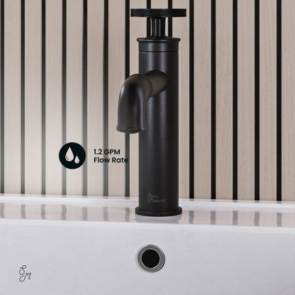 Avallon Single Hole, Single-Handle Wheel, Bathroom Faucet in Matte Black