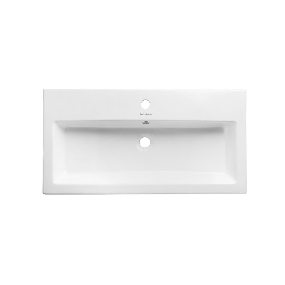 Pierre 32" Open Shelf Chrome Frame Freestanding Bathroom Vanity with Sink Top