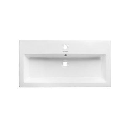 Pierre 32" Open Shelf Chrome Frame Freestanding Bathroom Vanity with Sink Top