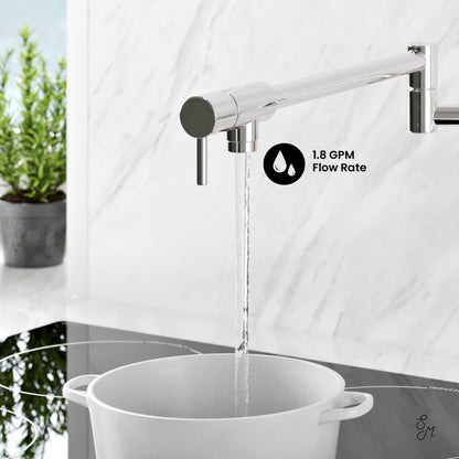 Ivy Retractable Wall-Mounted Pot Filler in Chrome