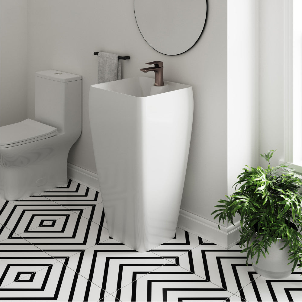 Carre One Piece Pedestal Sink