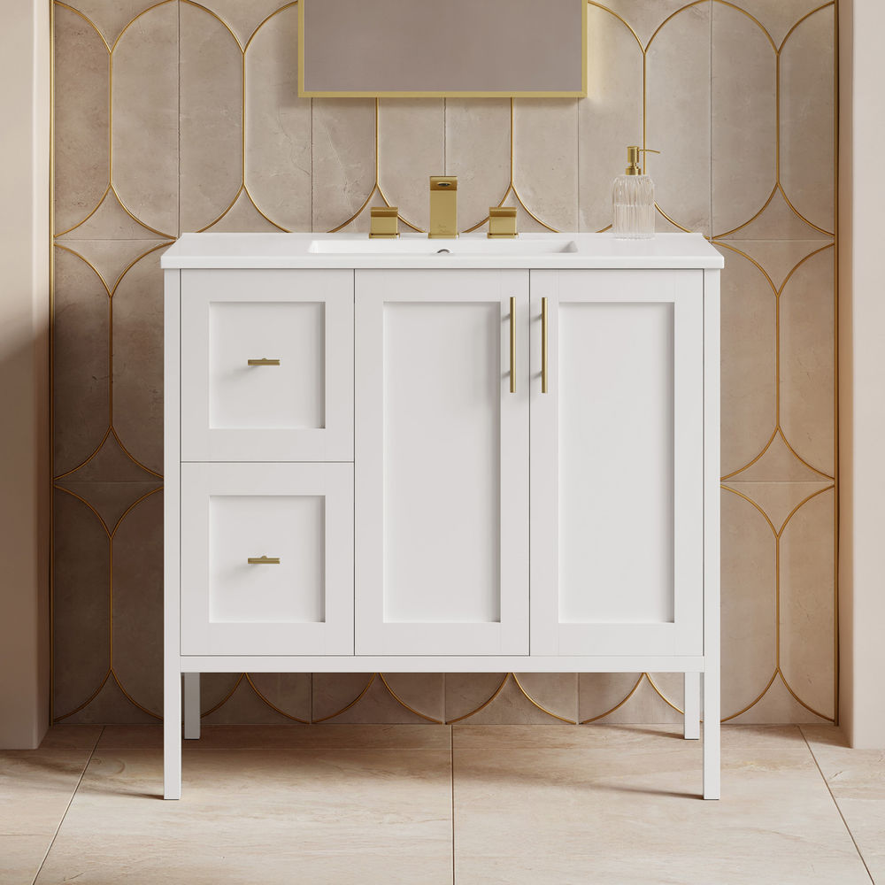 Forme 36" Modular Freestanding Bathroom Vanity with 3-Hole Widespread Top in White