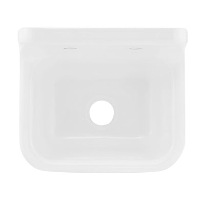 Loire 22" Cast Iron Rectangle Wall-Mounted Sink in Glossy Taupe