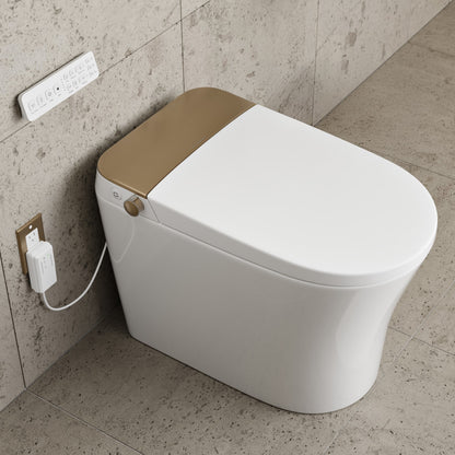 Hugo O Smart Toilet 12" Rough-in ADA Height in Glossy White with Integrated Tank, Auto Open/Close Lid, Foam Shield, UV Sterilization