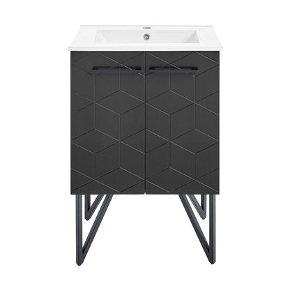 Annecy 24" Freestanding Bathroom Vanity in Phantom Black with Sink Top