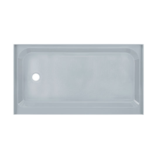 Voltaire 60" x 36" Single-Threshold, Left-Hand Drain, Shower Base in Gray